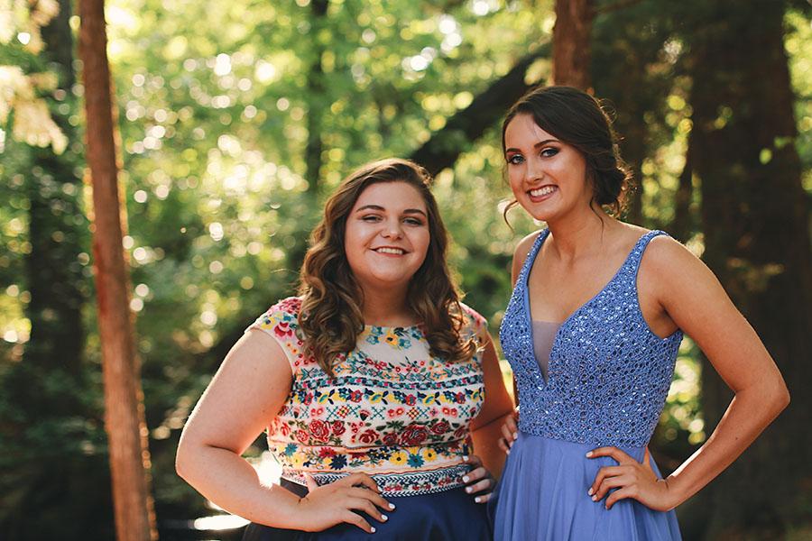 Seniors+Cathleen+Moutes+and+Tori+King+pose+for+a+photo+before+prom.+Photo+courtesy+of+Kenneth+Siscon.+