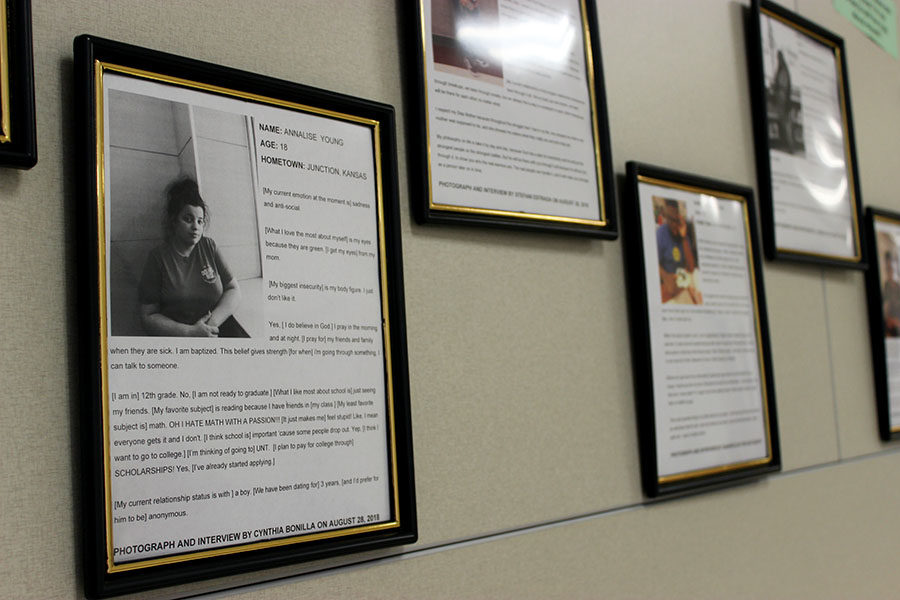 The+first+floor+E+wing+showcases+students%27+projects+made+in+English+teacher+Madelyn+Johnson%27s+classroom.