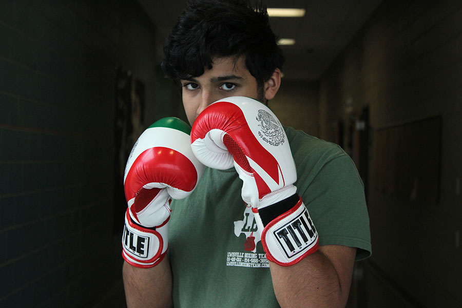 Junior Nicholas Zuniga sets up his stance.