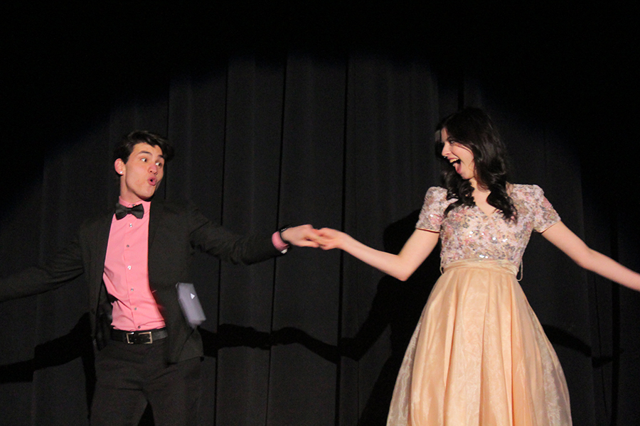 Senior Sophia Cauduro escorts senior Jimmy Piraino, spinning him in a dramatic fashion.