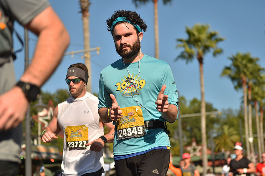 Geometry+teacher+Samuel+Hawke+strikes+a+pose+while+running+during+the+Disney+World+Marathon+in+Orlando%2C+Florida+on+Sunday%2C+Jan.+13%2C+2019.+Courtesy+of+Samuel+Hawke.