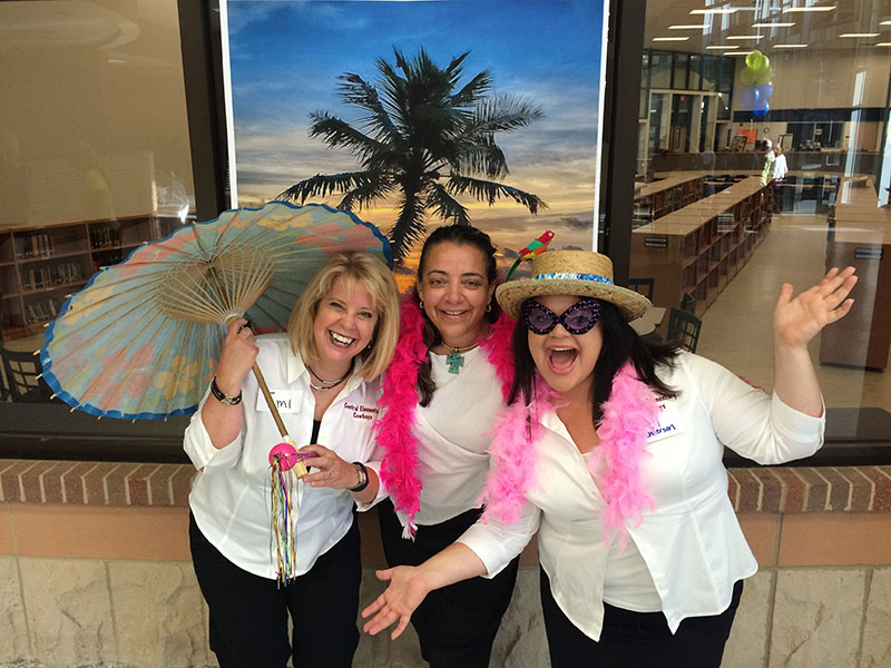 Central Elementary school assistant principal Timi Winter poses with former coworkers and friends Andrea Smith and Lindsay Henderson at an event. Courtesy of Lindsay Henderson.